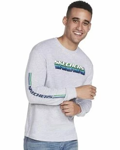 SKECHERS Men's Throwback Long Sleeve Crew Neck Tee Shirt