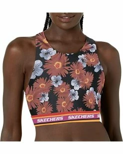 SKECHERS Women's Virtual Stripe Racerback Crop Top
